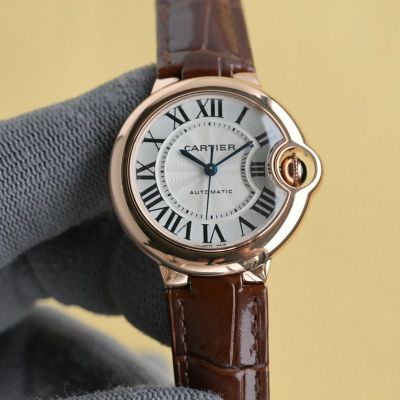 Cartier 18K Gold 28/33/36MM for Your Choice Imported Movement Rose Gold/Gold Case Watch